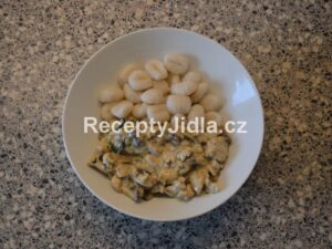 Gnocchi s kuřecím masem a žampiony